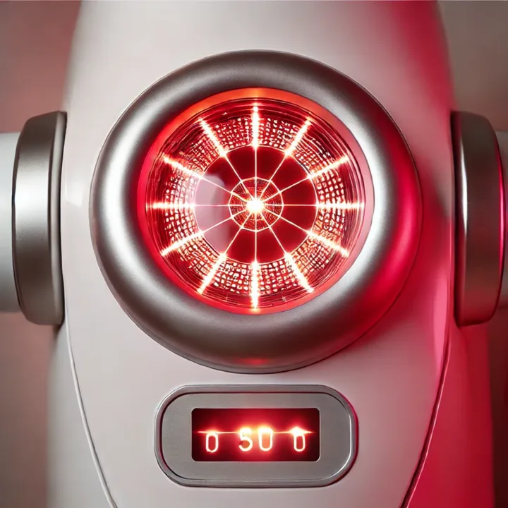 Red light therapy device targeting the face to improve skin health